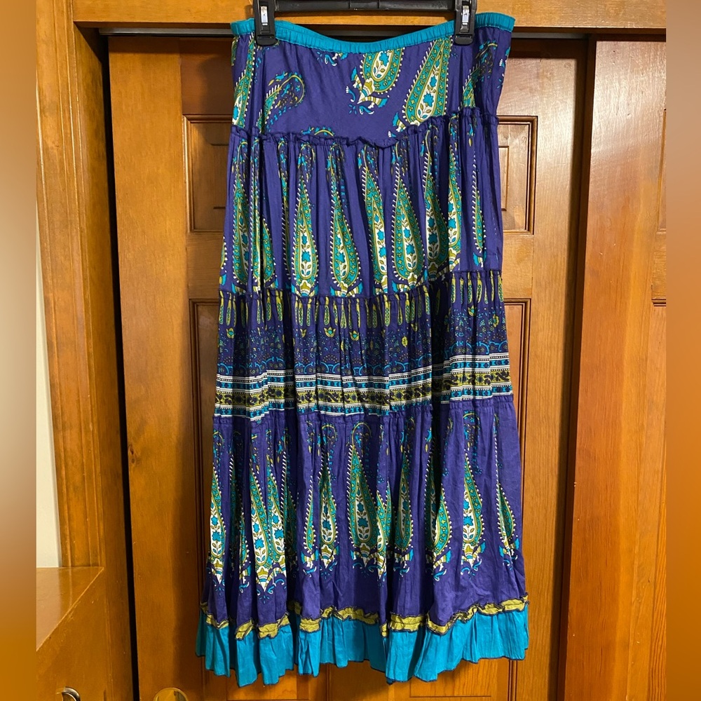Bohemian Blue Paisley Skirt
